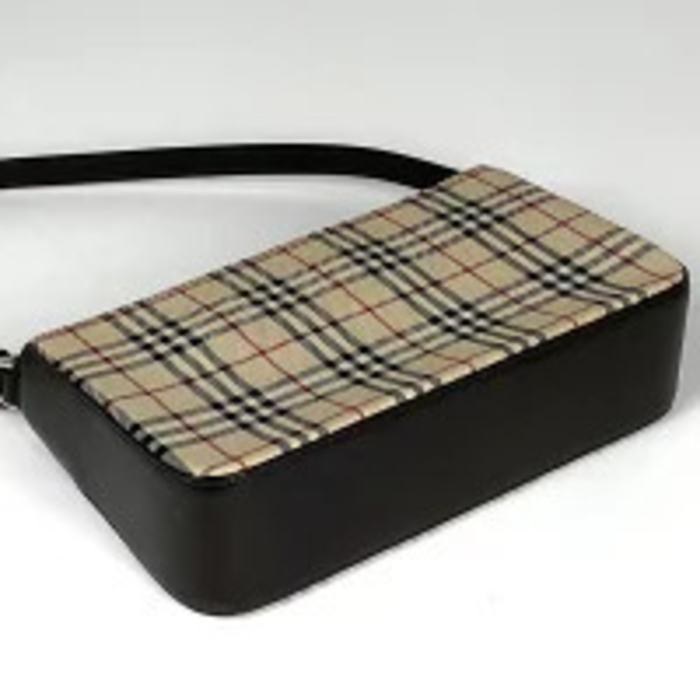 Burberry Handbag Beige Canvas Brown Check Bag Shoulder